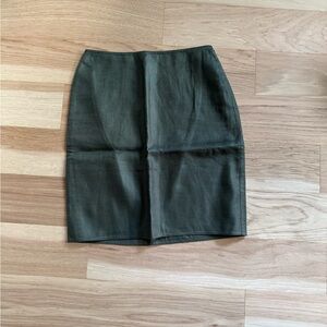 linda allard ellen tracy Vintage Linen Army Green Skirt Size 2 Petite